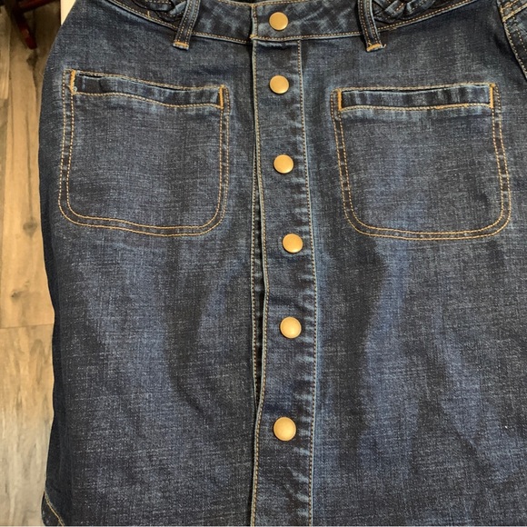 Harper Jean Denim Mini Skirt Front Brass Buttons Size Small - Picture 4 of 6